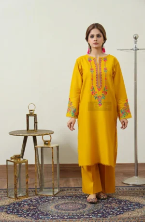 Two Pcs Suit With Hand Embroidary Work In Premium Slave Cotton Fabric